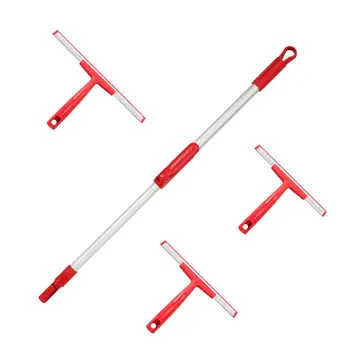 

Adjustable Window Squeegee with Extension Pole with Scrubber and 3 Set Microfiber Replacement Pads for Car and Outdoor Glass