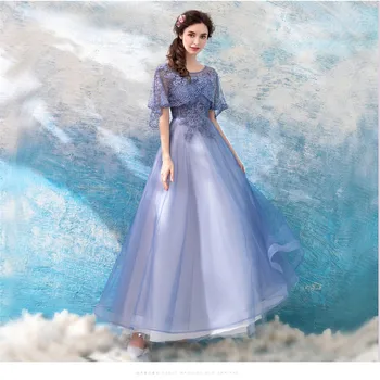 

Vestido De Noche Ruffle Sleeve Purple Prom Dresses Long Cheap Sexy Female Beads Evening Party Gown Applique Slim Elegant Custom