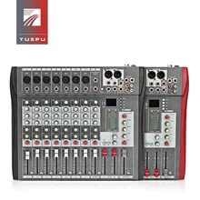 YUEPU RU-8T Professional Sound Audio Mixer 8 Channel 48V Phantom Power Reverbration Mixing Console MP3 Player USB Music For DJ