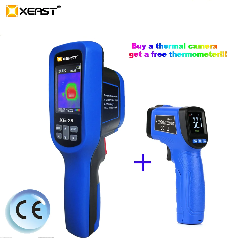 Xeast XE-28 крутой супер чистый цвет 2,5 дюймов ЖК-дисплей ручной тепловизор инфракрасный термометр и XE-31(160*120