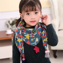 Новинка года; сезон осень-зима; двойной Детский шарф; хлопковый треугольный шарф с изображением животных в парке; шарф для мальчиков и девочек