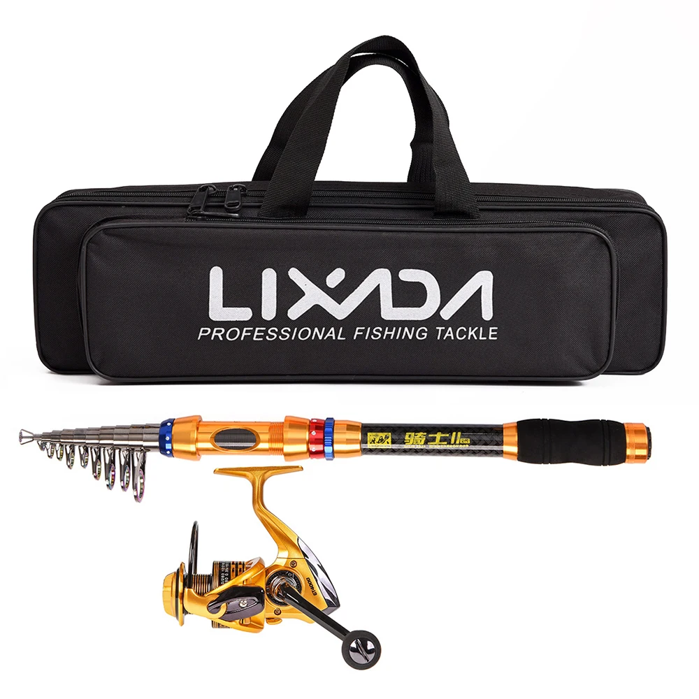 

Lixada Spinning Fishing Reel and Rod Combo Portable Telescopic Fishing Pole Reel Set with Fishing Tackle Bag Case for Fishing