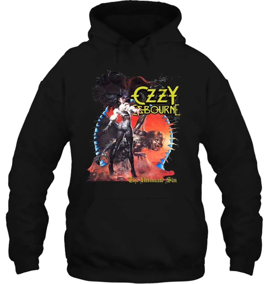 Мужская толстовка с капюшоном в винтажном стиле 1986 Ozzy osborn The Ultimate Sin Tour 80s Black Sabath женская уличная одежда