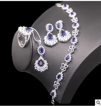 

2set /lots fashion up-market diamond crystal jewelry set wedding bride lady's Lavish parties necklace earings ring 24mm