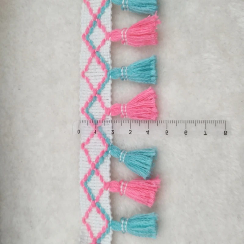 Rumbai Rumbai Renda Kain Jahit Aksesoris Jumbai Hiasan Tirai Rumbai Pinggiran Pita Jahit Renda Untuk DIY Kerajinan Pakaian