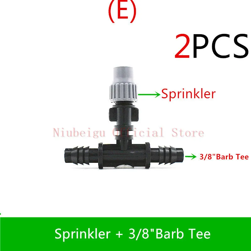 Grey Misting Sprinkler Mist Cooling Nozzle Garden Greenhouse Adjustable Closable Spray Drip Fittings - Цвет: E