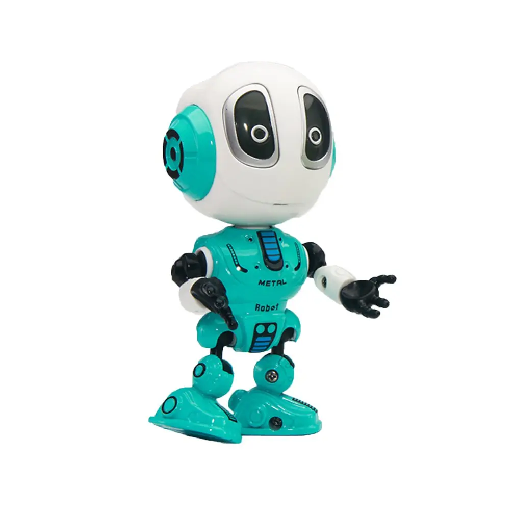 RC сплав робот Сенсорное зондирование светодиодный глаз умный голос DIY тело многофункциональная музыкальная модель игрушка детская игрушка подарок - Цвет: water blue