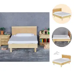 Meubles de maison de poupée Double, bricolage délicat et réaliste pour divertissement lit Double Miniature 