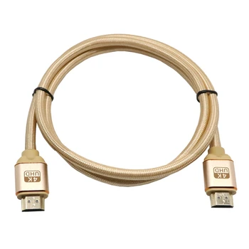 

HDMI 2.0B 2160P 4K UHD TV Braided High Speed Cable Lead Gold 3 Meter Compatible with TV Computer Tablet Etc