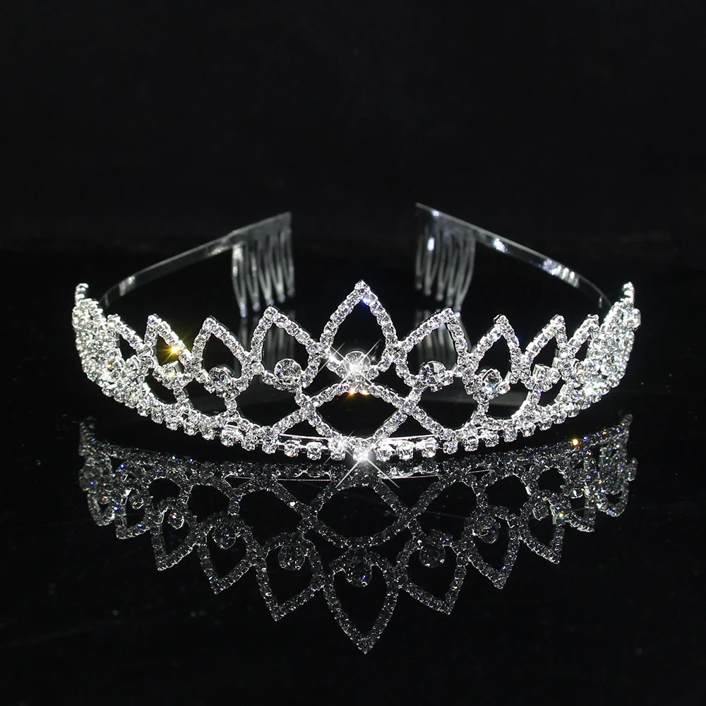 Carddoor Свадебная повязка в виде Короны Диадемы для волос-ювелирные изделия цветок серебряный кристалл свадьба-аксессуары для волос невесты Вечерние короны