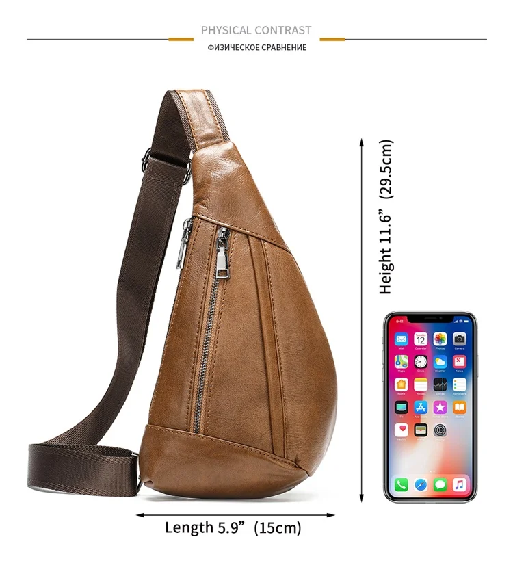 Echtes Leder Umhängetasche Für Herren Messenger Brusttasche_voghion.com
