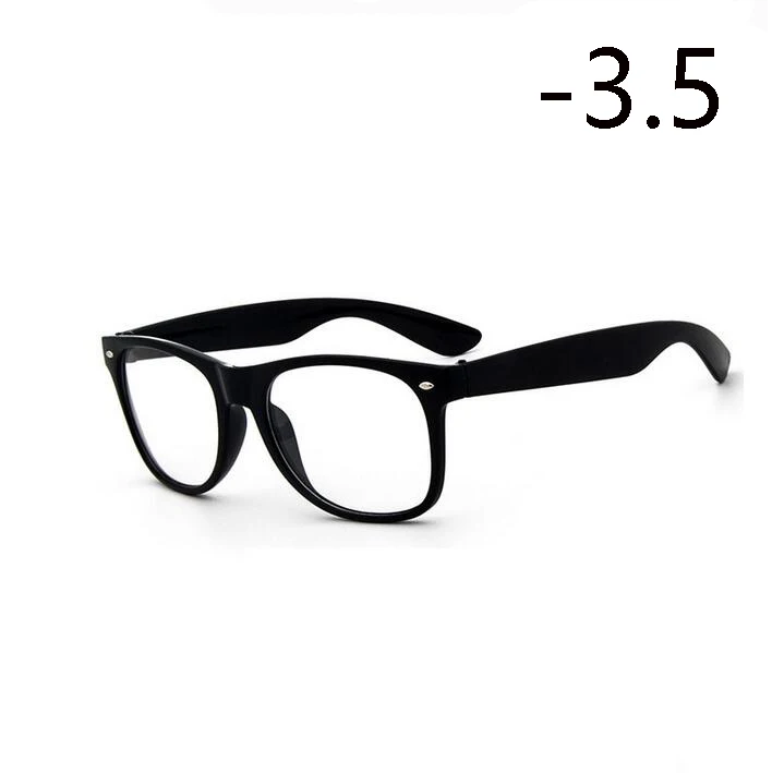 Женские, мужские, студенческие близорукие очки, прозрачная/черная оправа, диоптрий, очки-1-1,5-2-2,5-3-3,5-4,0-6,0 - Цвет оправы: Myopia 350 (-3.5)