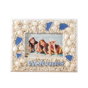

Mediterranean natural shell photo frame conch sea crafts decoration 6 inch photo album coral ocean table decoration