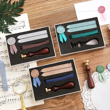 

Mohamm Diy Stamps for Letter Sealing Scrapbooking Custom Wax Seal Stamp Kit with Sealing Wax Stationery