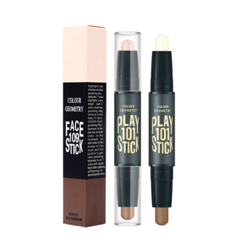 

Double Color Concealer Highlights And Bronzer Shadow Grooming Rod Block