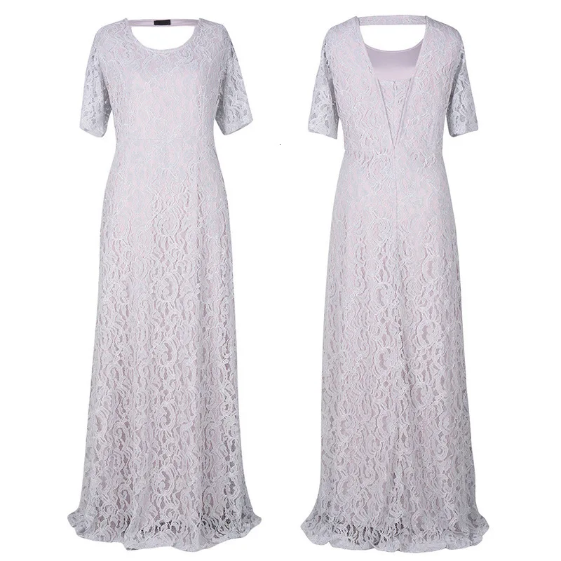 gray BacklakeGirls Robe De Soiree дешевые бордовые кружевные вечерние платья трапециевидной формы с короткими рукавами размера плюс платья для особых случаев - Цвет: gray