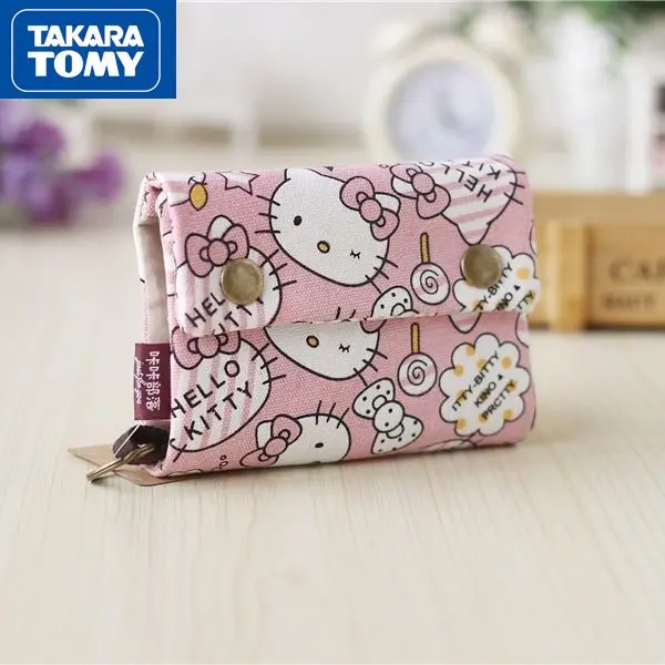 Tanie TAKARA TOMY Cute Cartoon Hello Kitty płócienny portfel prosty i słodki materiał sklep