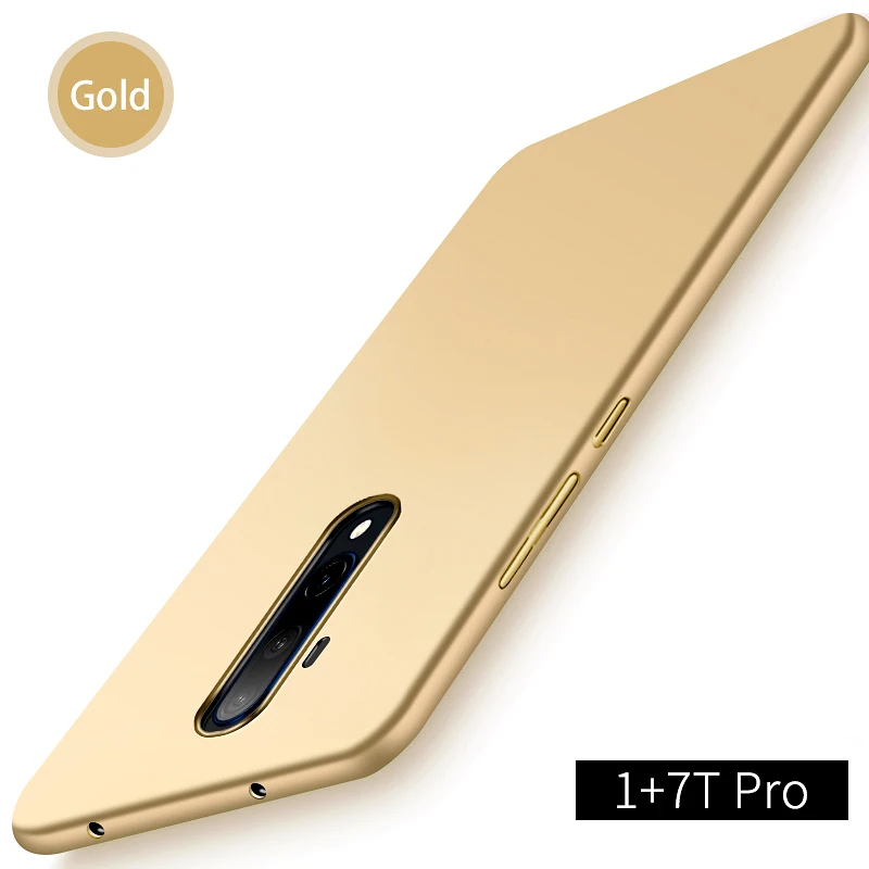 FM.HGQ магнитный автомобильный чехол-держатель для Oneplus 7t Pro, Жесткий Чехол из поликарбоната для Oneplus 7 pro 7 T, Ультратонкий дышащий чехол с эффектом потертости - Цвет: Золотой