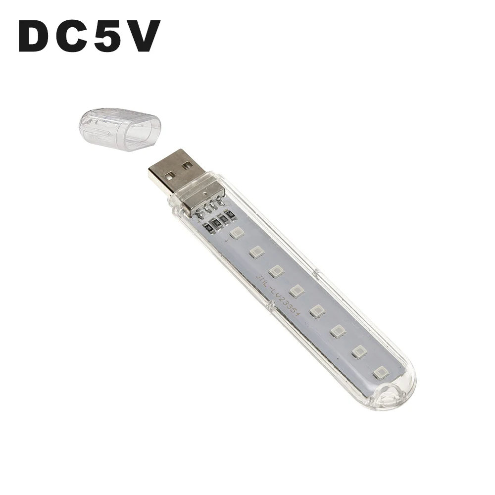 Shortwave LED USB Ultraviolet Lamp 8LEDs Portable UVA Sterilizing Lights Mini UV Disinfection Lamp DC5V Germicidal Light