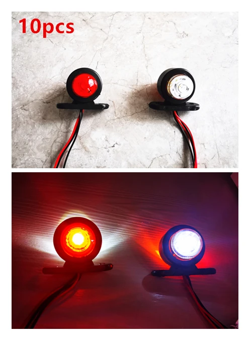4x Car Truck LED Red White 12V 24V Side Marker external Light Outline Lamps car Accessories for SUV truck Caravan boat trailer | Автомобили