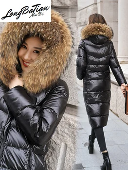 

Quality Fashion High Women's Down Jacket Raccoon Fur Collar Hooded Women Coats Female Winter Parkas Chaqueta MujerZjt257