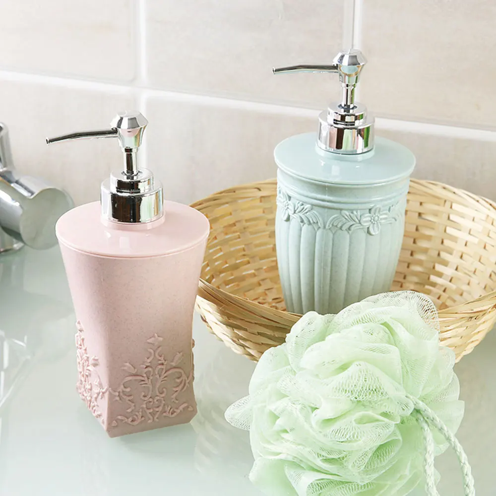 400ML European-style Carved Shower gel bottled Liquid Soap Whipped Points Bottling Shampoo Lotion Shower Gel Pump Bottles