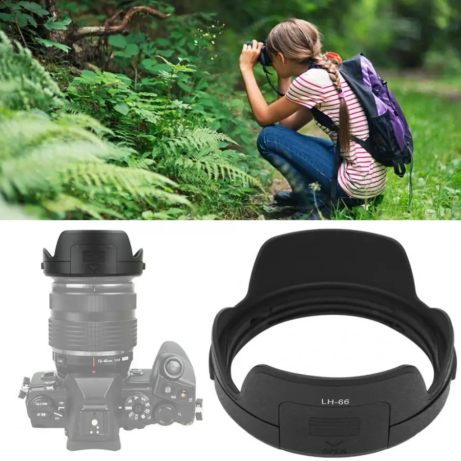 LH-66 Camera Mount Lens Hood for Olympus M.ZUIKO ED 12-40mm F2.8 Lens Camera Accessories