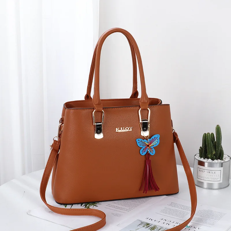 

[10 from the Grant] Casual Simple Ol Commuting Solid Color Style Women's Handbag Butterfly Pendant Crossbody Bag