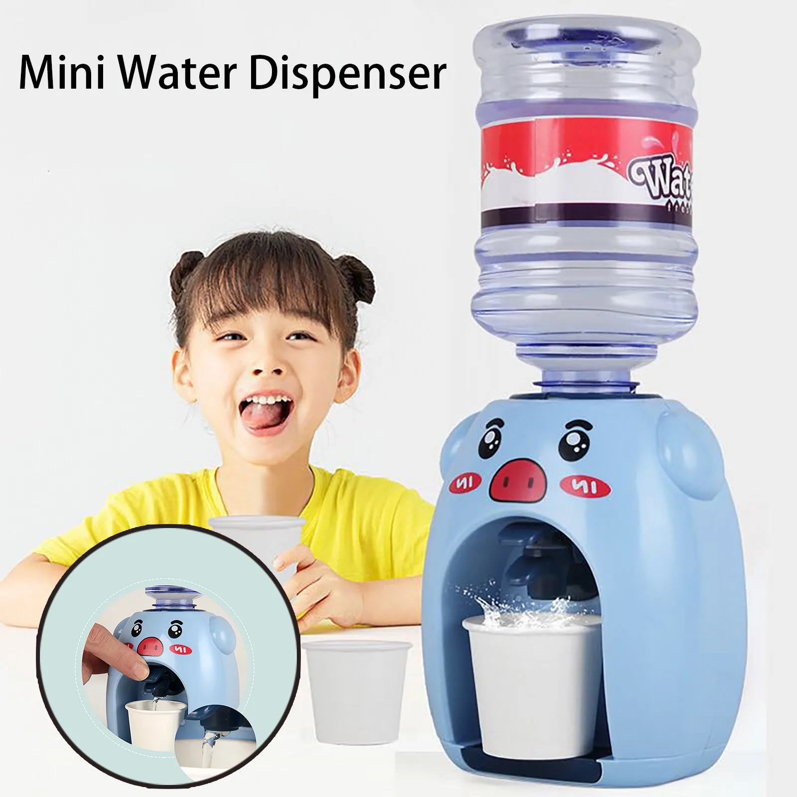

furniture toys Mini Fun Pig Drinking Fountains Simulation Drinking Fountains Gifts creative design plastic blue/red color 2021