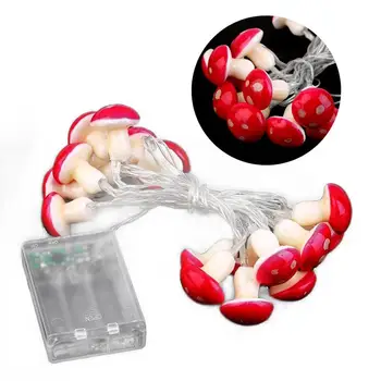 

2M 20LED Mushroom String Light Lamp With Battery Box Garden Party Decor UL