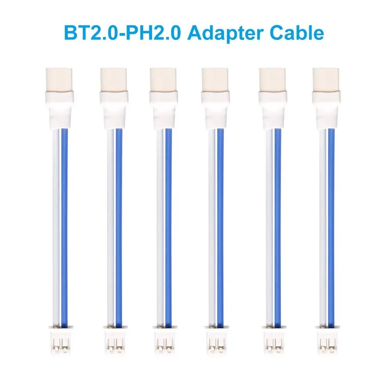 BETAFPV 6pcs BT2.0-PH2.0 Adapter Cable 22AWG for BT2.0 300mAh 1S Battery with 1.0mm Banana Connector Meteor65 1S Brushless Whoop