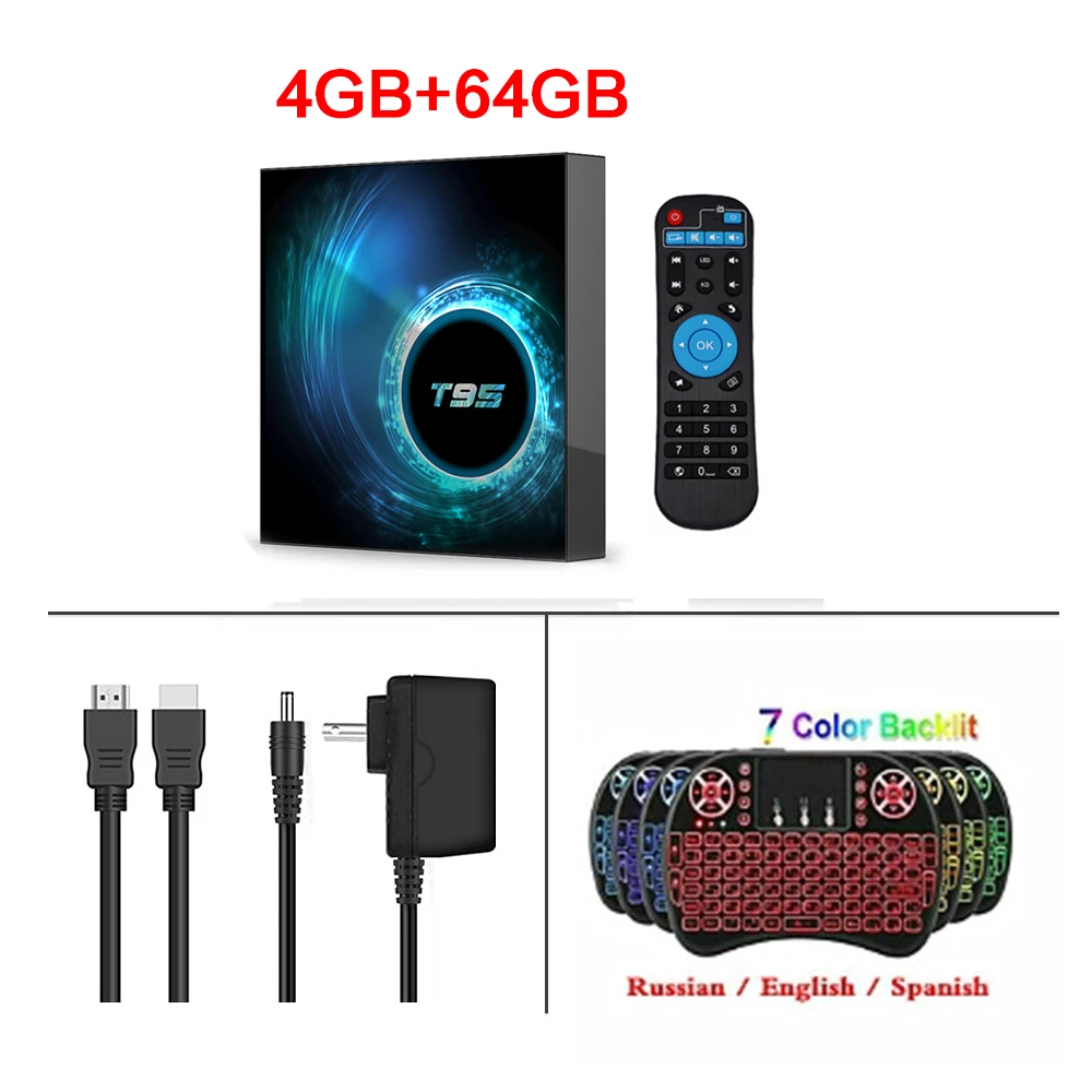 4G64G Add I8 T95 H6 Смарт ТВ приставка Android 10,0 4 ГБ 32 ГБ 4 ГБ 64 Гб Allwinner H616 четырехъядерный 1080P H.265 4K медиаплеер 2 Гб 16 Гб телеприставка - Цвет: 4G64G Add I8
