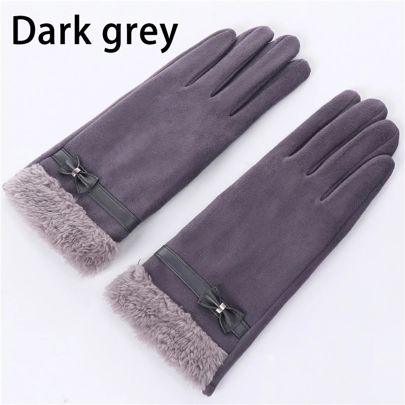 Осенне-зимние мужские и женские перчатки с сенсорным экраном, Нескользящие толстые теплые шерстяные кашемировые наручные перчатки, мужские варежки - Цвет: F-3