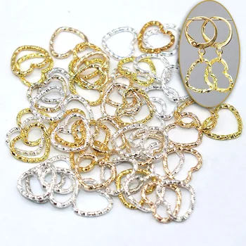 

50/100pcs Metal Embossing Clasp with Open Jump Ring Jewelry Clasp Beadwork Craft for Earring Clasps & Hooks for Jewelry Making