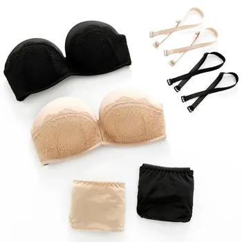 

Women Lace Bra Briefs Set Hollow Underwire Bra and Panties Two-piece Set Push Up Sexy Lingeries