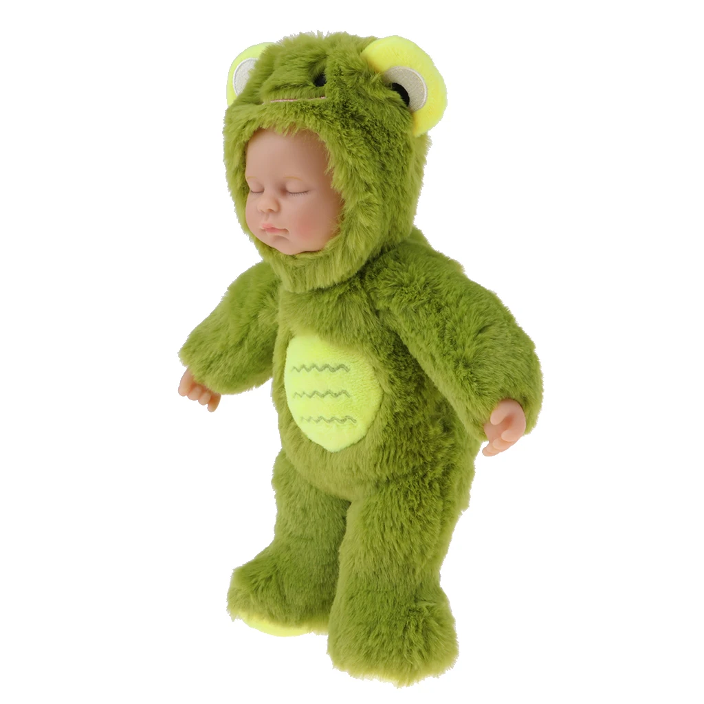 Lovely Simulation Newborn Sleeping Baby Infant Doll Lifelike Stuffed Animal Toys Plush Frog Baby Birthday New Year Gifts