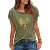 2021 Fashion Music Notes Woman T Shirt Print Fit Ladies Casual Cotton Tassel Short Sleeve O-neck T-shirt 6