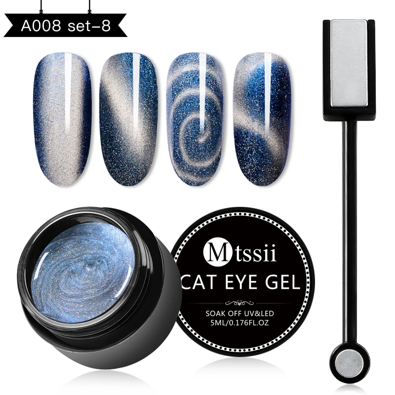 AZH03608 Mtssii 5ML 9D Cat Eye Gel Polish set Chameleon Magnetic UV Gel Varnish Magnetic Nail Soak Off UV LED Nail Art Gel Lacquer DIY - Цвет: AZH03608