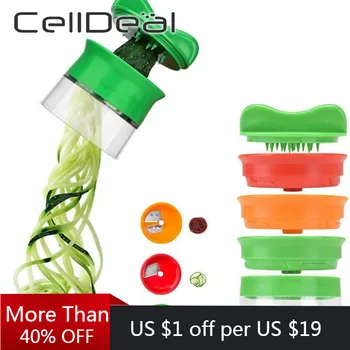 

Plastic Material Multicolor Stainless Steel Three-in-one Spiral Vegetable Cutter Vegetable Grater Safe Operation Easy To Clean