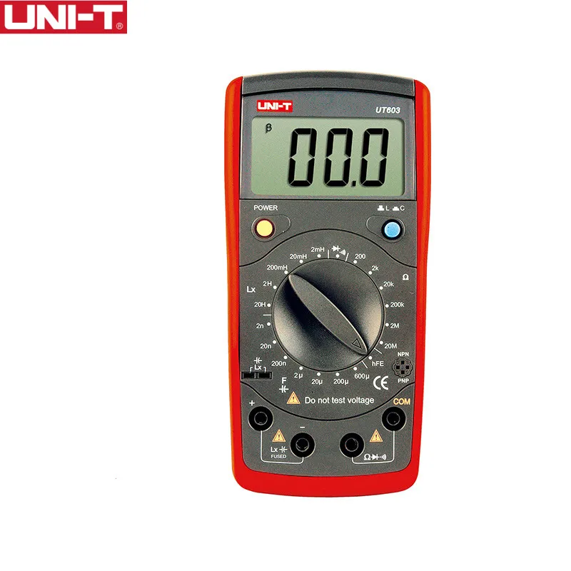 UNI-T UT603 портативный современный Измеритель сопротивления индуктивности, измеритель емкости, тестеры, цифровой измеритель Megger, Омметр, тестер LCR с hFE метром
