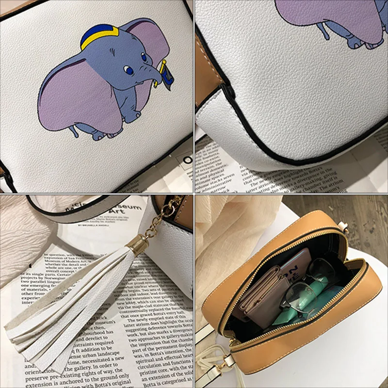 Disney мультфильм Dumbo мобильный женский монетница сумка через плечо PU женская модная сумочка маленькая упаковка подарок мобильный телефон сумки