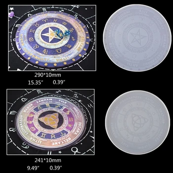 

2020 New DIY Astrology Board Resin Mold The Sun Moon Star Tarot Card Tray Mold Witchcraft