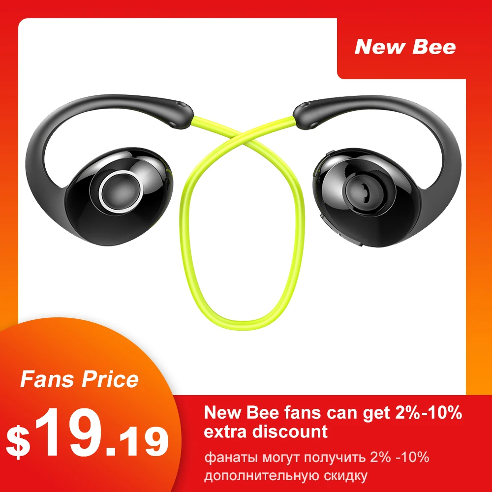 Новая Спортивная гарнитура Bee Bluetooth наушники беспроводные Hi Fi с улиткой