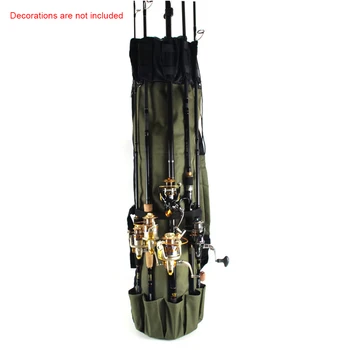 

Cylindrical Shape Reel Storage Fishing Rod Bag Waterproof Holder Multifunctional Large Capacity Wear Resistant Portable Shoulder