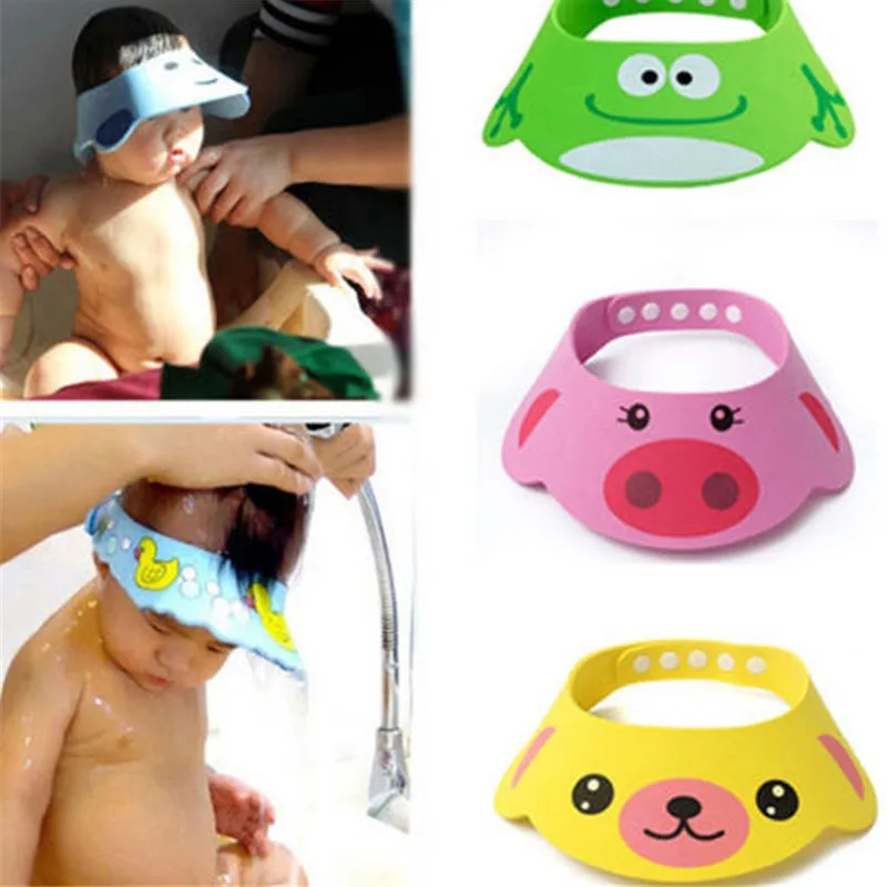 Gorro ajustable para Baby Shower para niños pequeños, champú para niños, gorro de baño, escudo para el cabello, tapas de visera directa para el cuidado del bebé