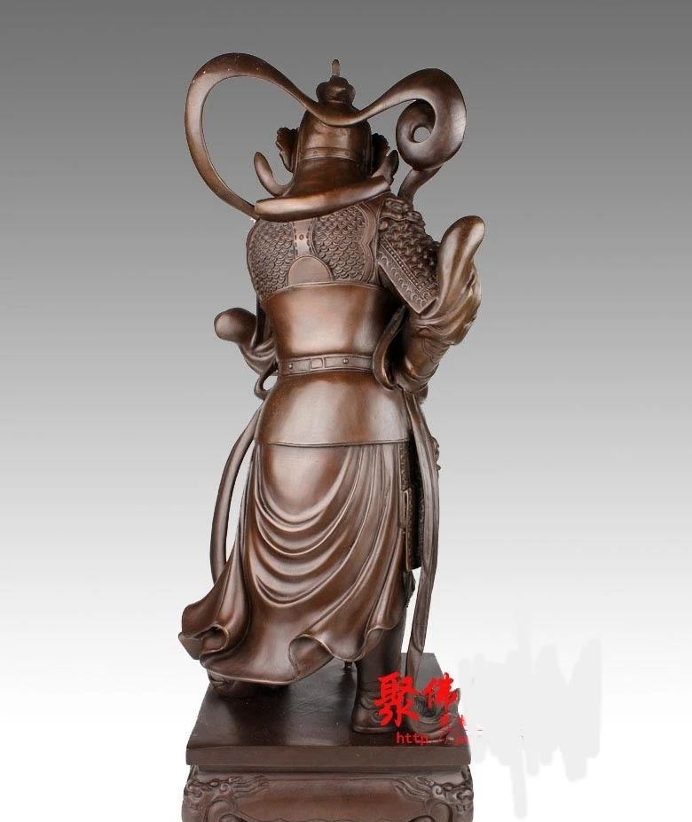 Китайская Бронзовая медь Wei Tuo Bodhisattva Veda God Warrior Bodhisattva Veda статуя