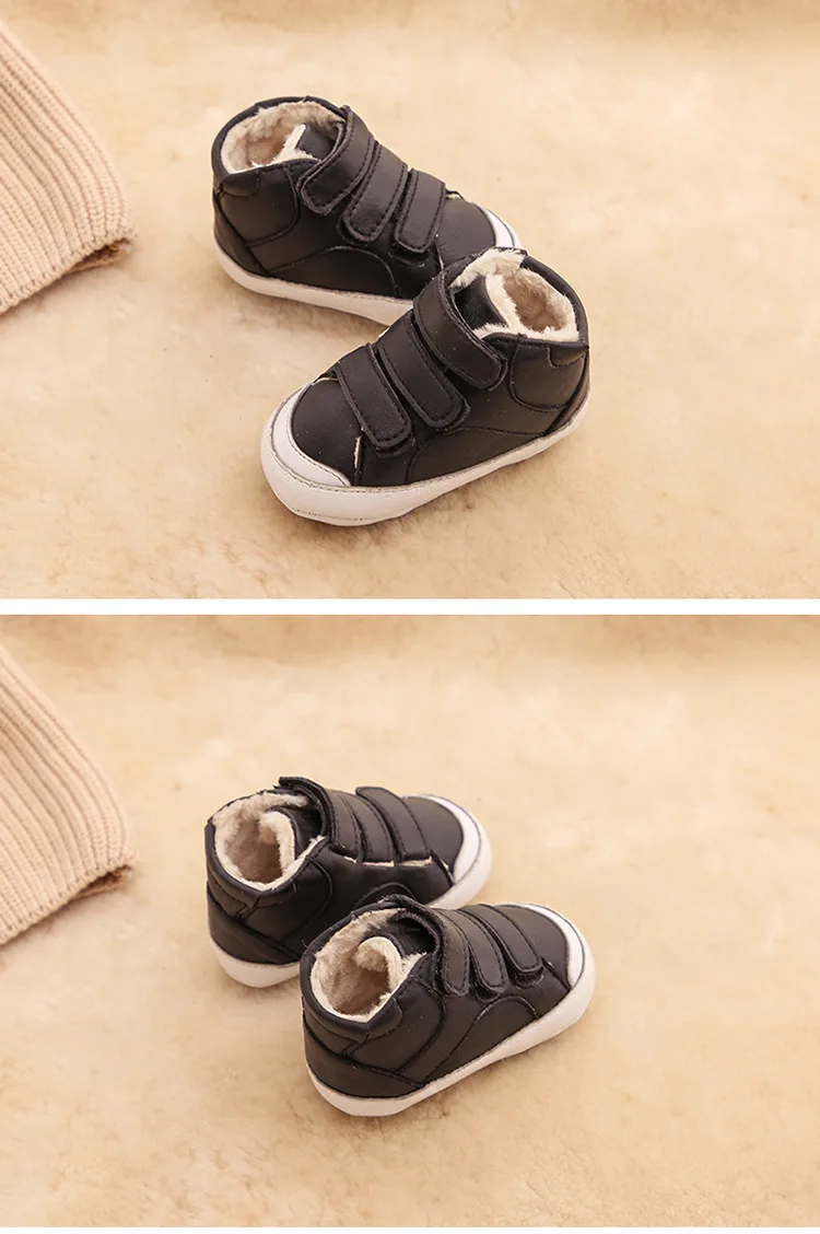 Dolakids/новые зимние кожаные сапоги из коровьей кожи для мальчиков и девочек с мягкой подошвой для малышей и малышей, хлопковые сапоги с флисом для тепла