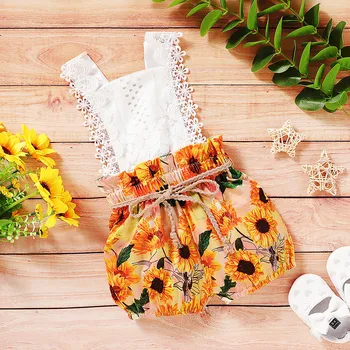 

Toddler Girls Romper Summer 2020 Sleeveless Baby Girl Summer Clothes Backless Sleeveless Flowers Baby Girls Jumpsuit And Romper