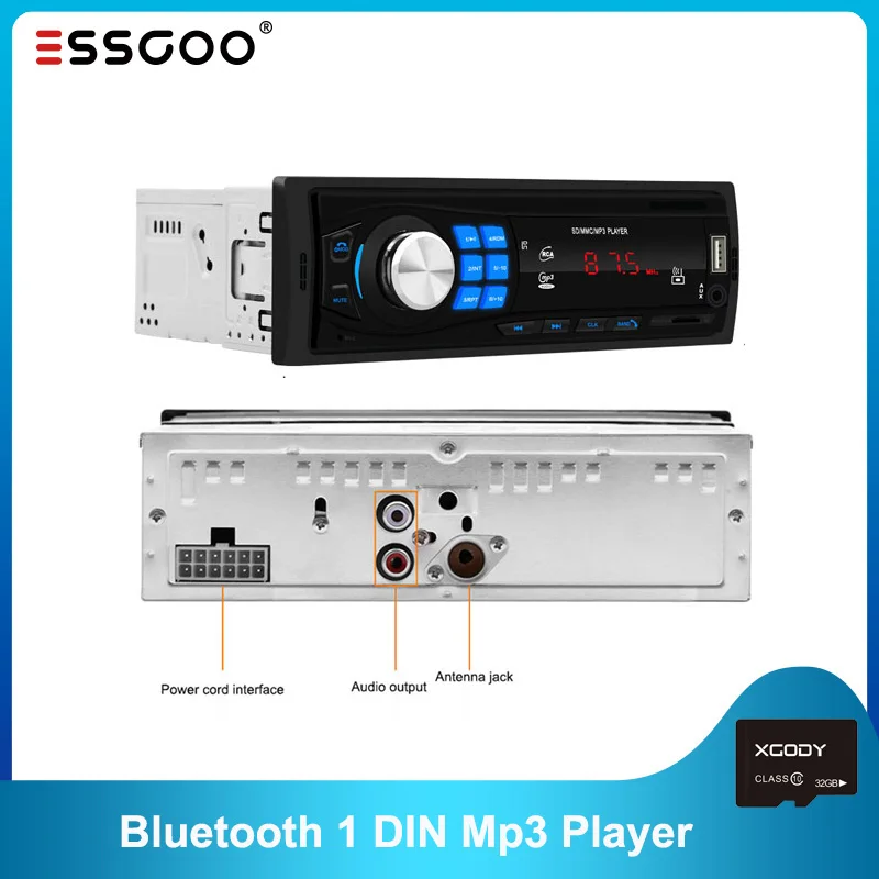 Essgoo Car Radio 1 Din Bluetooth Stereo In-dash FM Aux Input Mp3 USB WMA AUX IN Player 1din | Автомобили и мотоциклы