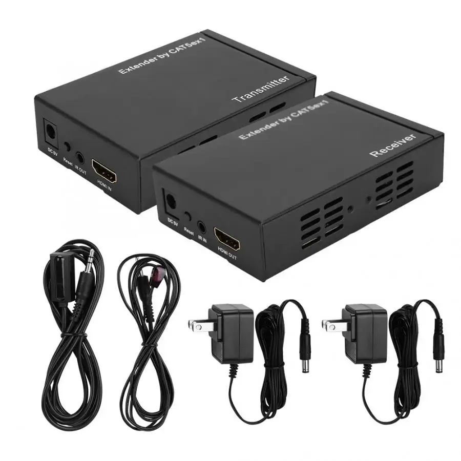 100 м HDMI удлинитель Full HD 1080P один CAT5E/CAT6(TCP/IP) передатчик и приемник США 100-240 В адаптер